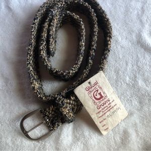 Long, no-size handmade woven belt. 52” long